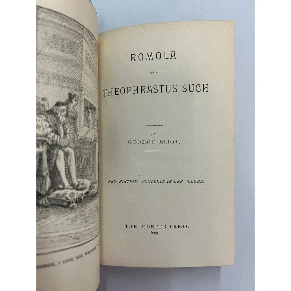 Romola and‎ Theophrastus Such George Eliot 1889 New Edition Pioneer Press